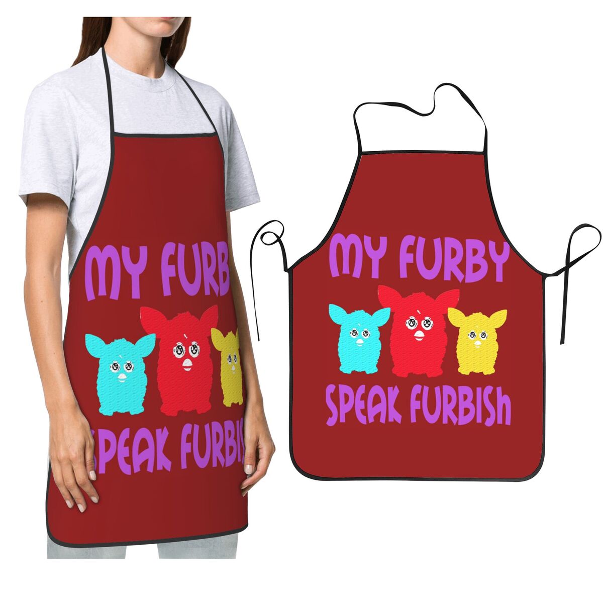 Kitchen Robot Baking - Nightmare Furby Cartoon Robot Toys Apron
