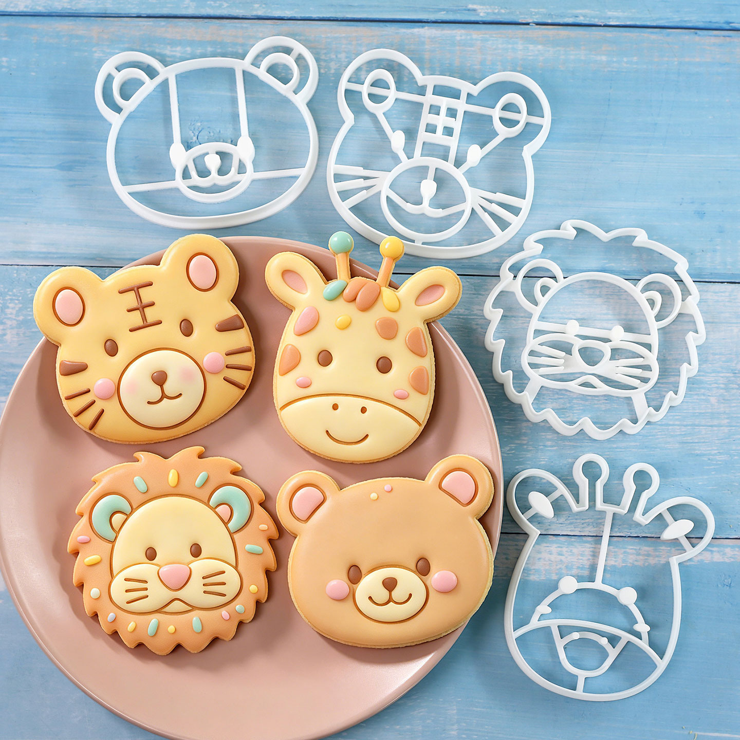 Kitchen Baking Items - 4 Pcs Animal Cookie Cutters Set