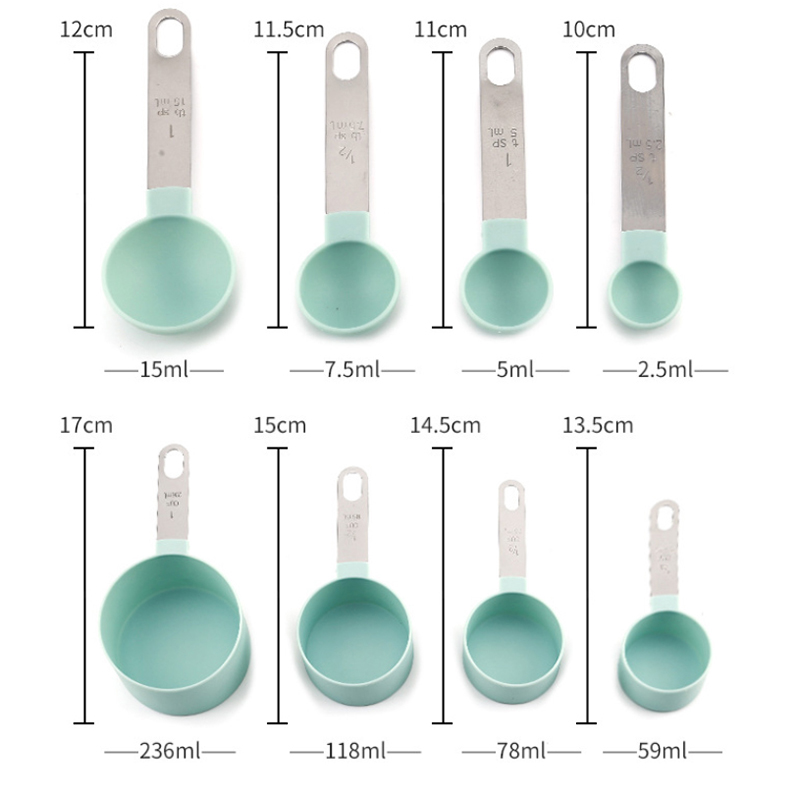 8PCS Measuring Cups Spoons Set - Kitchen Baking Utensil Set ulasan dan harga