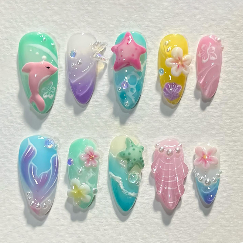 30pcs Summer Press on Nails 3D - Decorating Tip Set ulasan dan harga