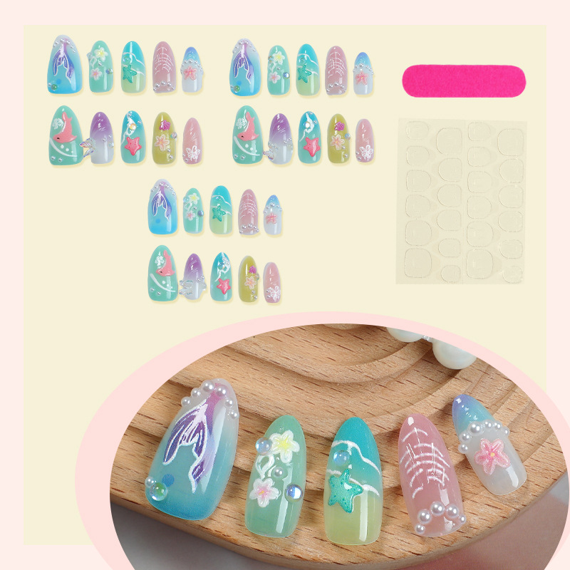 30pcs Summer Press on Nails 3D - Decorating Tip Set ulasan dan harga
