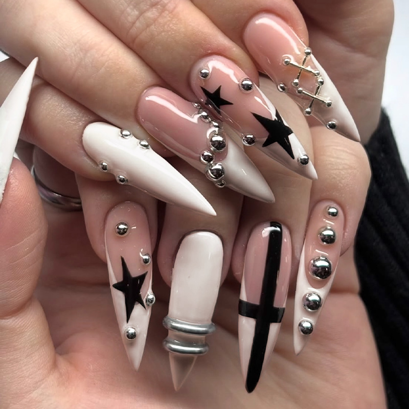 24pcs Long Stiletto False Nail - Decorating Tip Set ulasan dan harga
