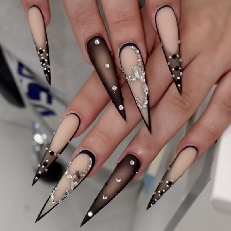 24pcs Long Stiletto False Nail - Decorating Tip Set ulasan dan harga