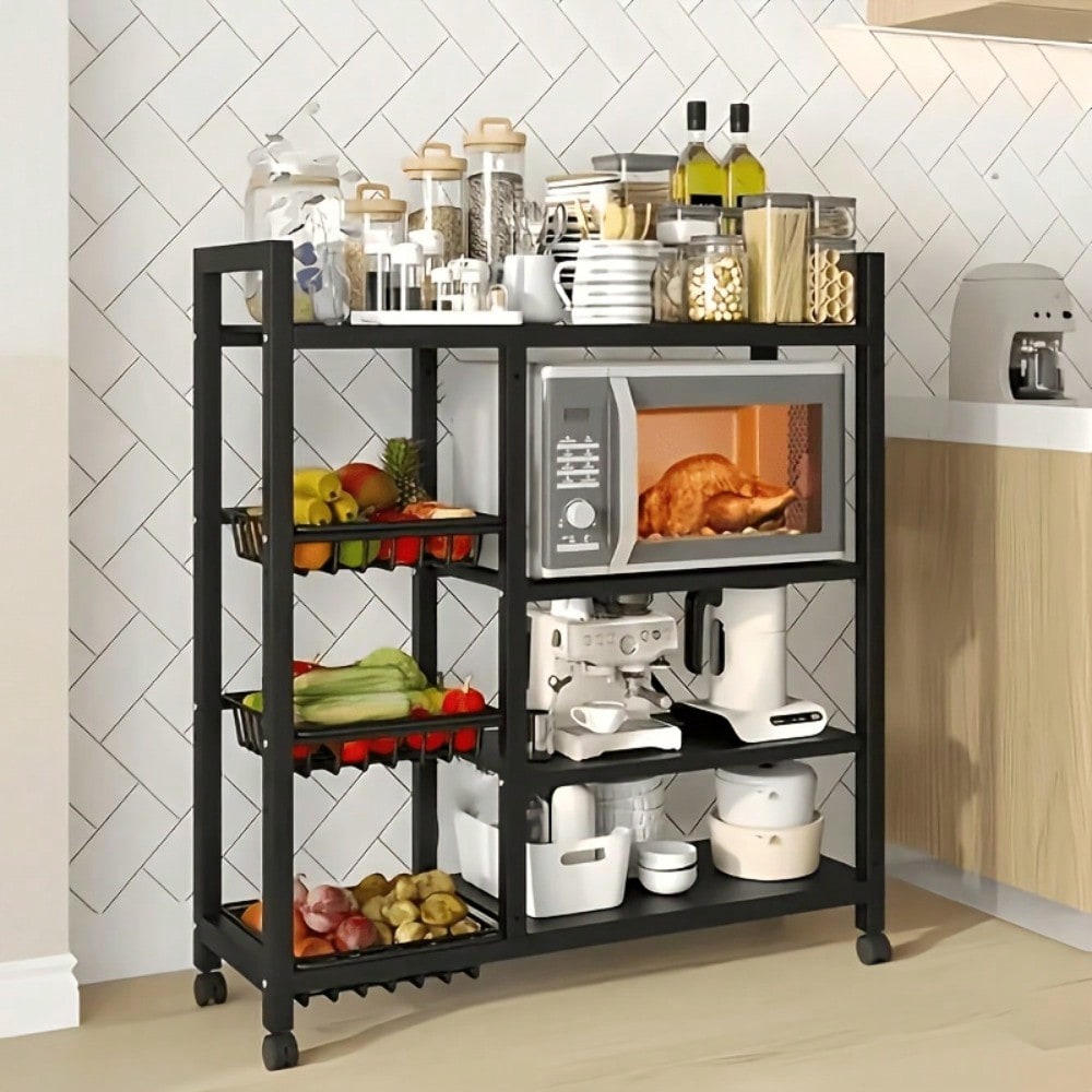 Movable Kitchen Storage Rack W - Kitchen Baking Pantry ulasan dan harga