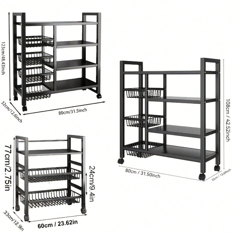 Movable Kitchen Storage Rack W - Kitchen Baking Pantry ulasan dan harga