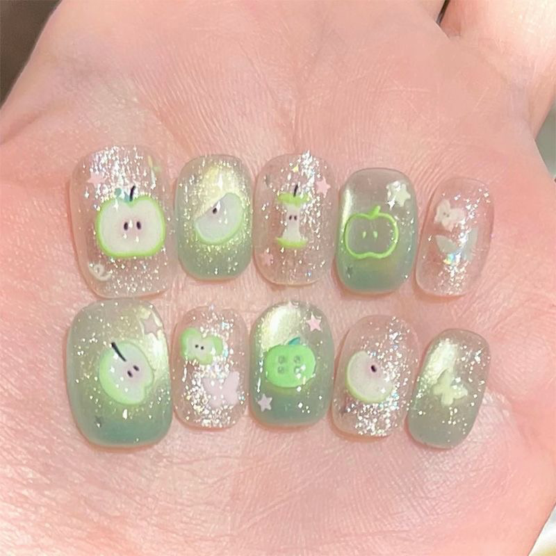 10pcs Handmade Cute Fake Nail  - Decorating Tip Set ulasan dan harga