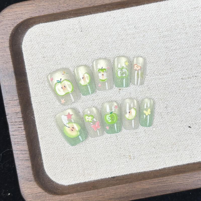 10pcs Handmade Cute Fake Nail  - Decorating Tip Set ulasan dan harga