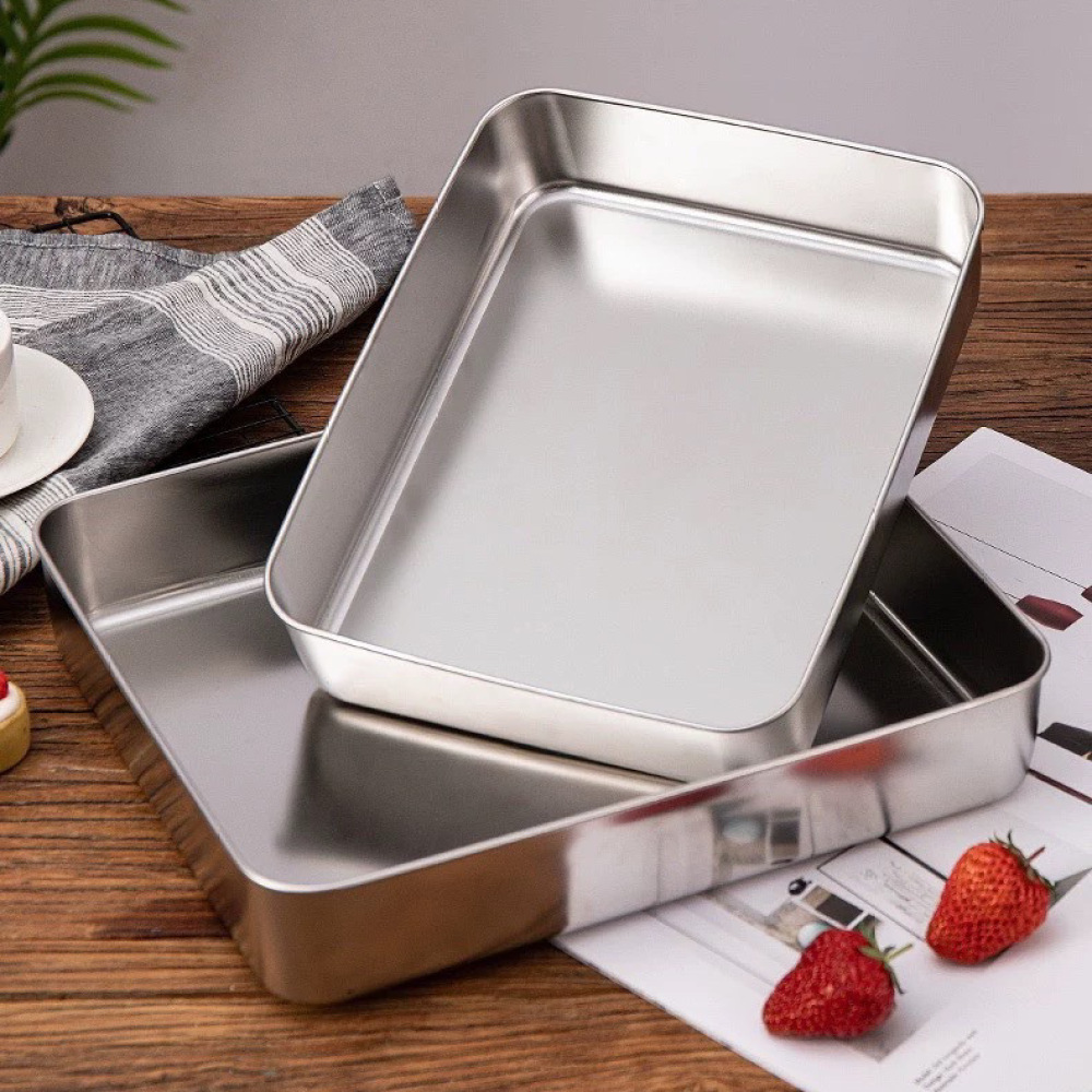 Stainless Steel Rectangular Ba - Kitchen Baking Pan Storage ulasan dan harga