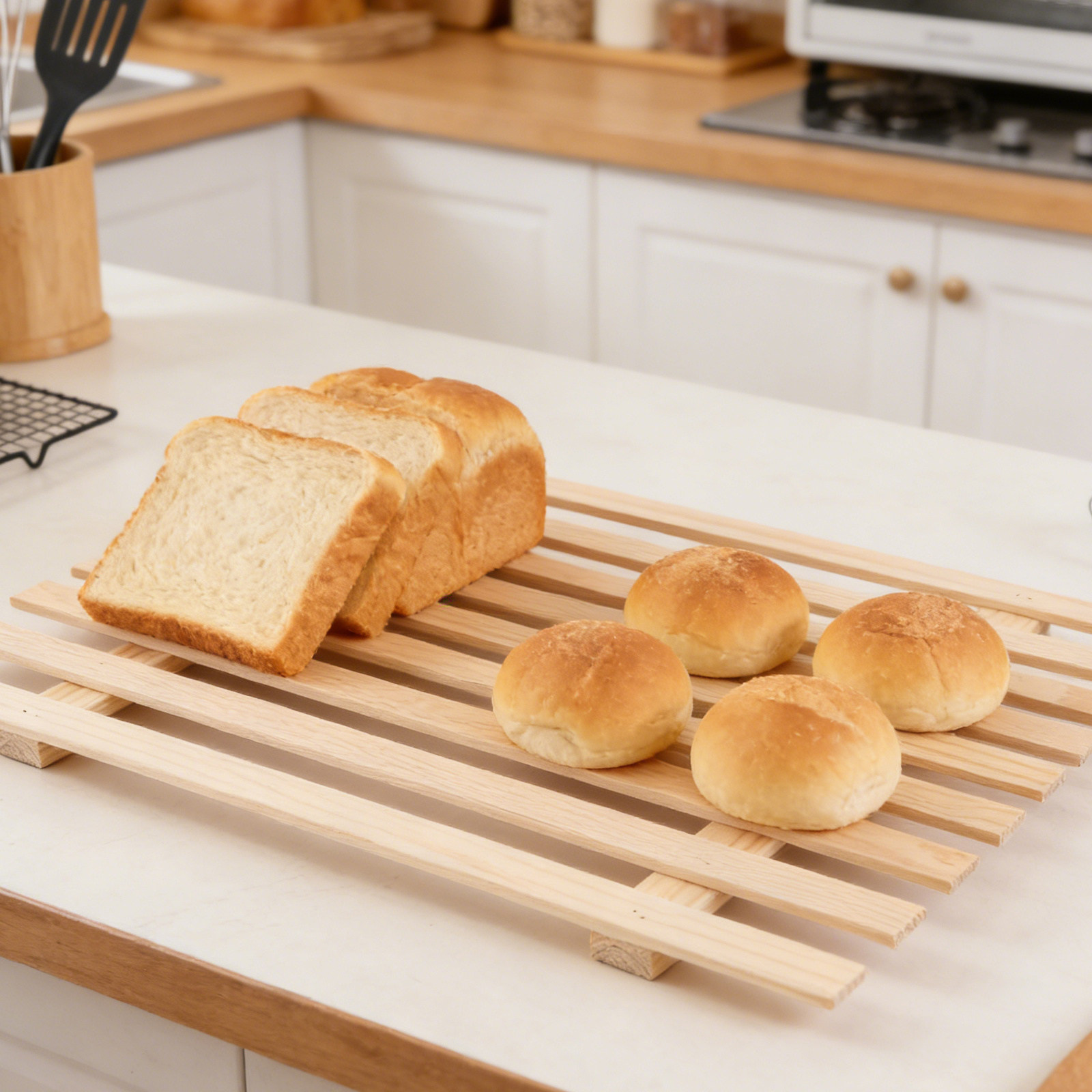 Bread Wood Crates Set of 3 Rus - Kitchen Baking Pantry ulasan dan harga