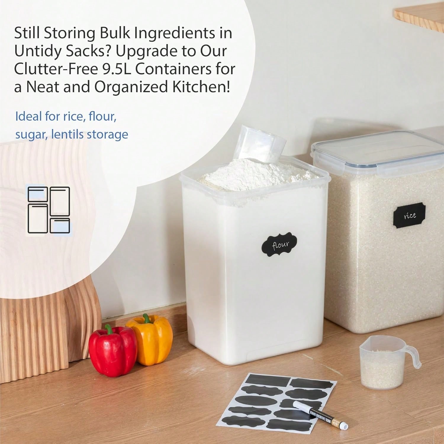 Extra Large Airtight Food Stor - Kitchen Baking Pantry ulasan dan harga