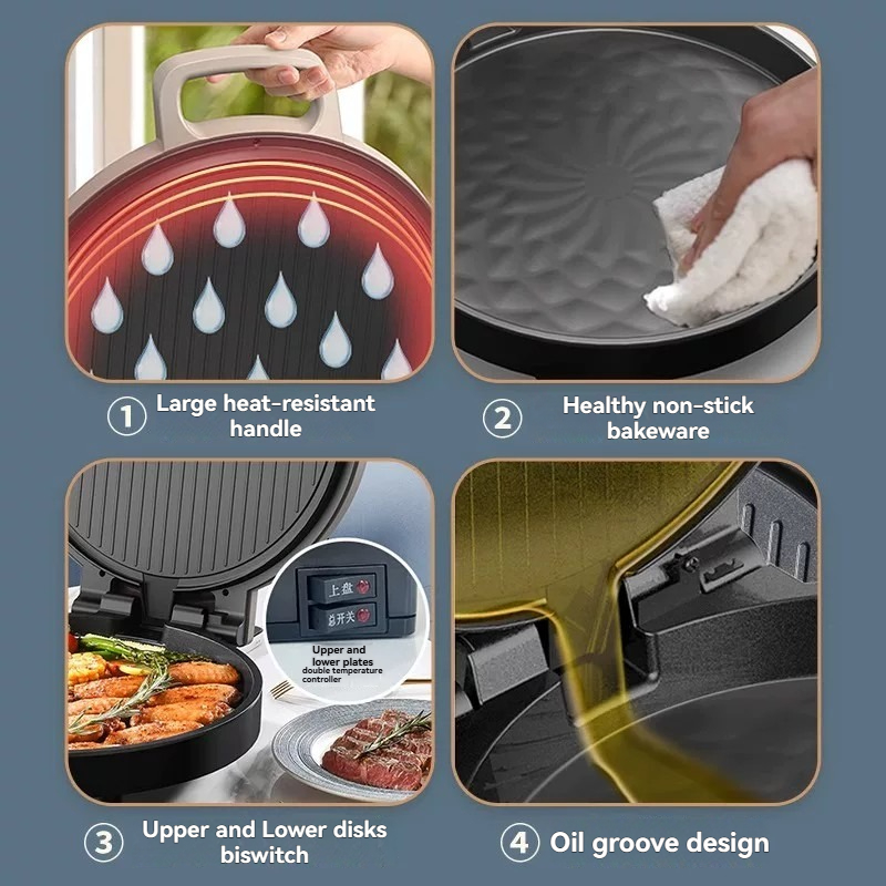 Double-Sided Electric Grill Pa - Kitchen Baking Machine ulasan dan harga