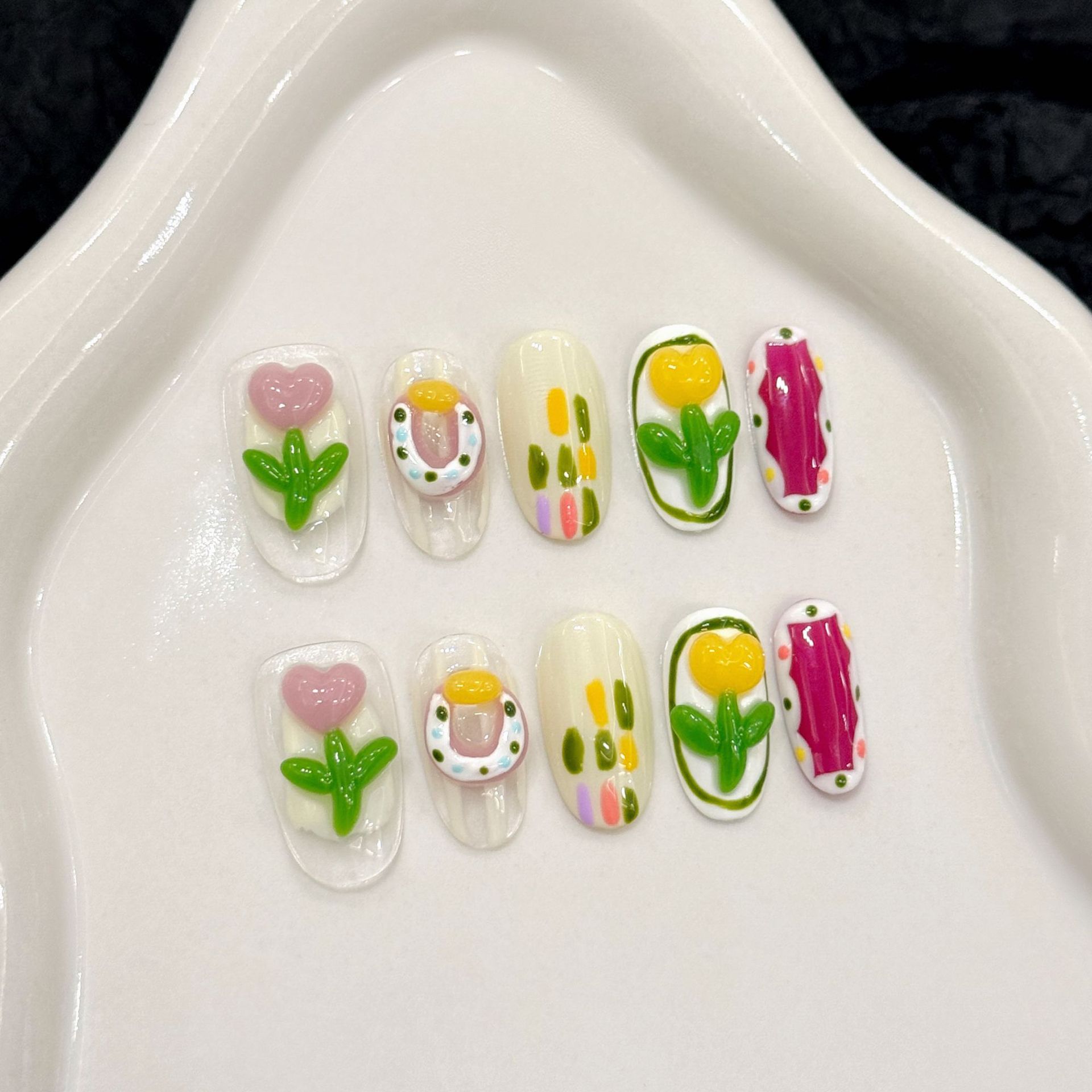 10pcs Handmade Press on Nails  - Decorating Tip Set ulasan dan harga