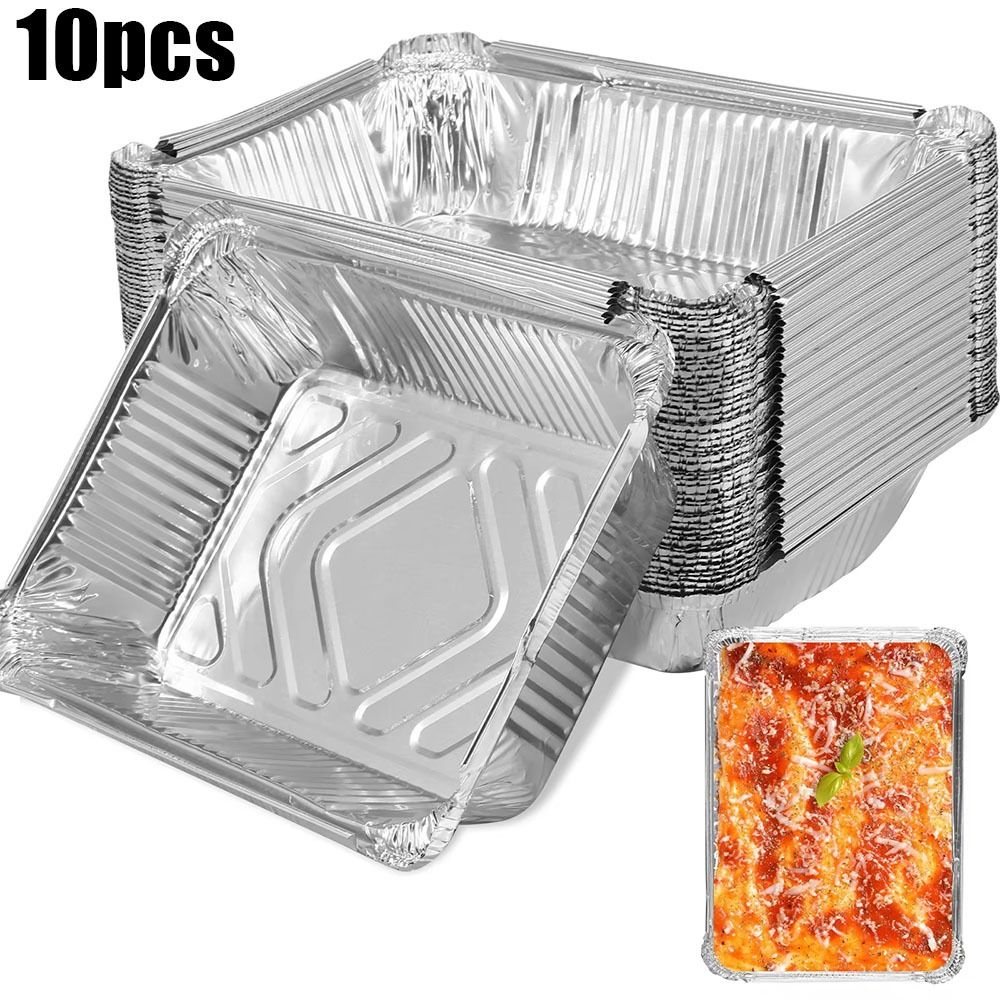 10PCS Disposable Aluminum Foil - Kitchen Baking Pan Storage ulasan dan harga