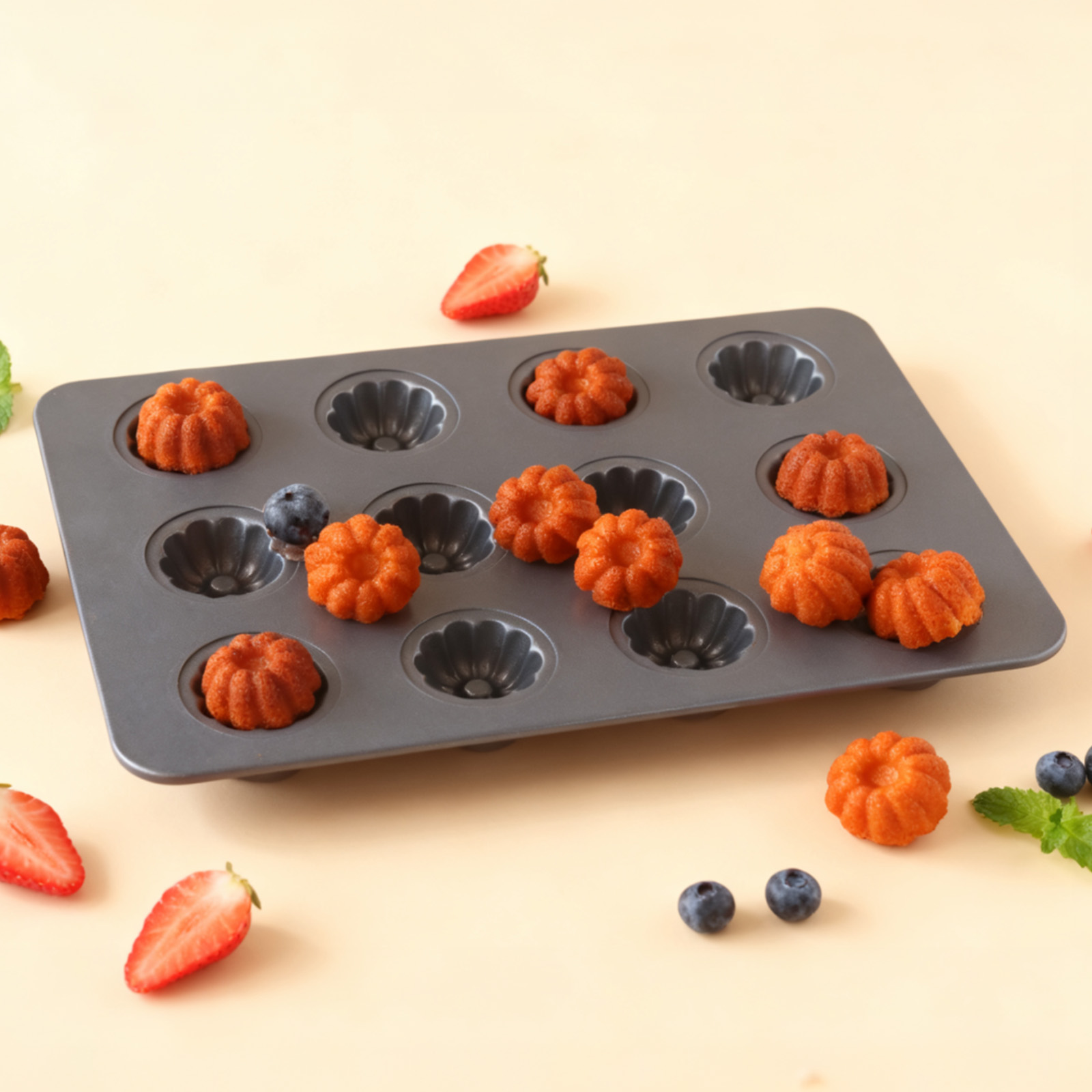 12-Cavity Mini Kouglof Baking  - Bread Baking Kitchen Utensils ulasan dan harga