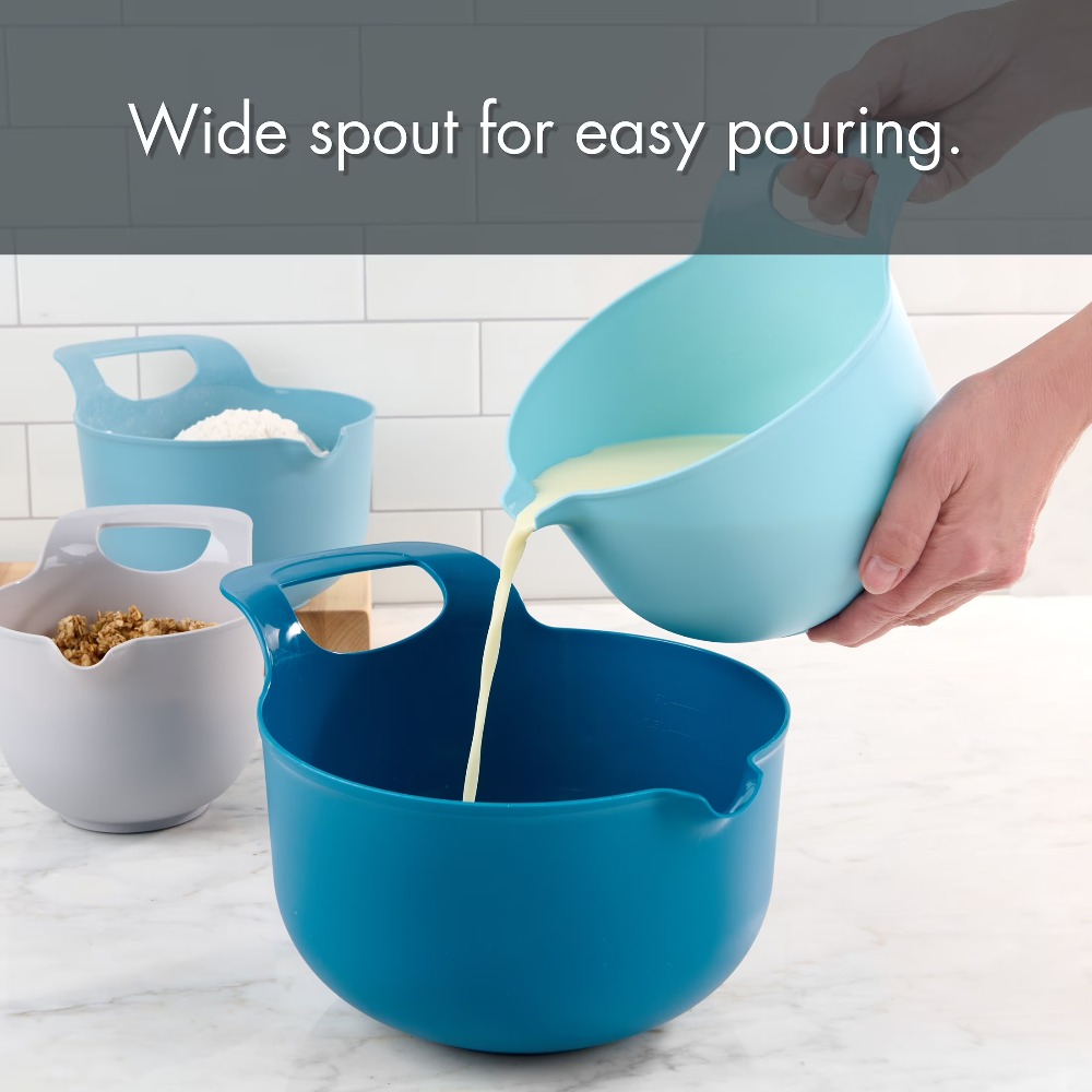Nesting Plastic Mixing Bowls S - Kitchen Baking Utensil Set ulasan dan harga