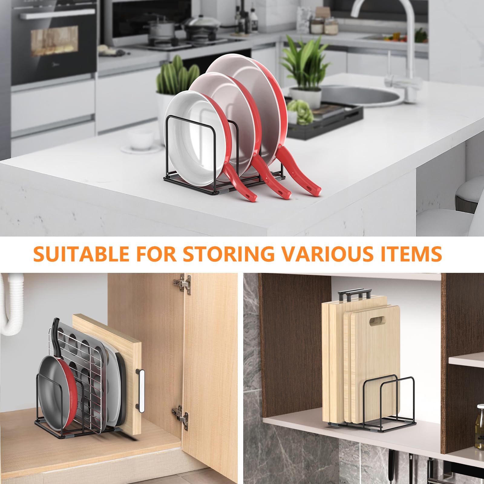 Pan Organizer Kitchen Cabinet  - Kitchen Baking Pan Storage ulasan dan harga